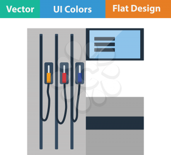Fuel station icon. Flat color design. Vector illustration.