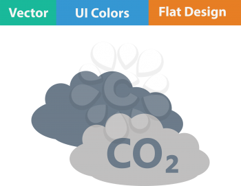CO2 cloud icon. Flat color design. Vector illustration.