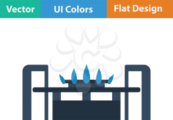 Gas burner icon. Flat color design. Vector illustration.