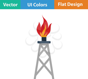 Gas tower icon. Flat color design. Vector illustration.