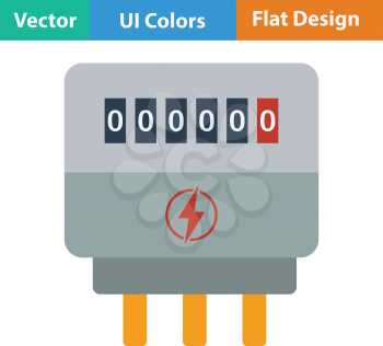 Electric meter icon. Flat color design. Vector illustration.