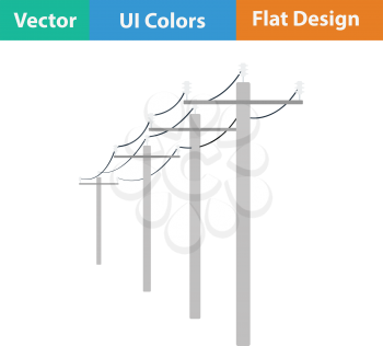 High voltage line icon. Flat design. Vector illustration.
