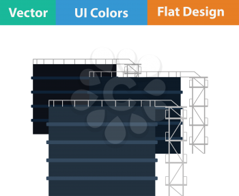 Oil tank storage icon. Flat design. Vector illustration.