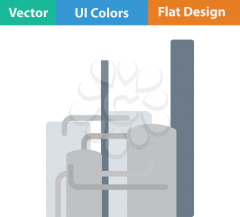 Chemical plant icon. Flat design. Vector illustration.