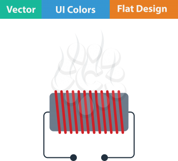 Electrical heater icon. Flat design. Vector illustration.