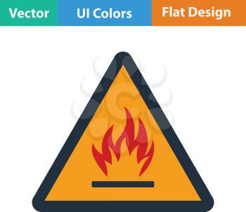 Flammable icon. Flat design. Vector illustration.