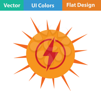 Solar energy icon. Flat design. Vector illustration.
