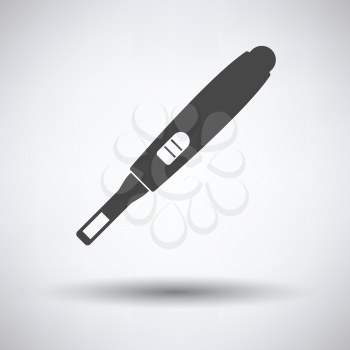 Pregnancy test icon on gray background, round shadow. Vector illustration.