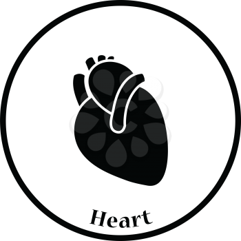 Human heart icon. Thin circle design. Vector illustration.