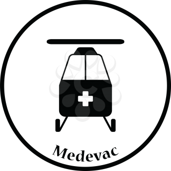 Medevac icon. Thin circle design. Vector illustration.