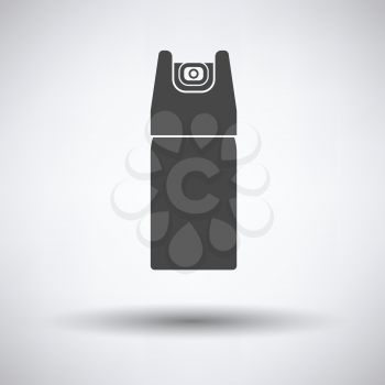 Pepper spray icon on gray background, round shadow. Vector illustration.