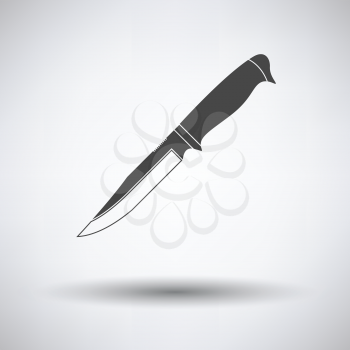 Knife icon on gray background, round shadow. Vector illustration.