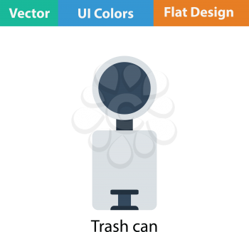 Trash can icon. Flat color design. Vector illustration.