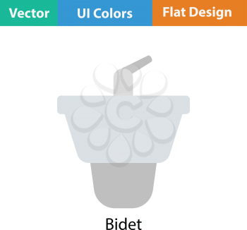 Bidet icon. Flat color design. Vector illustration.