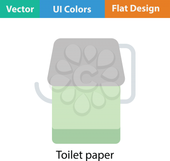 Toilet paper icon. Flat color design. Vector illustration.