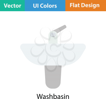 Wash basin icon. Flat color design. Vector illustration.