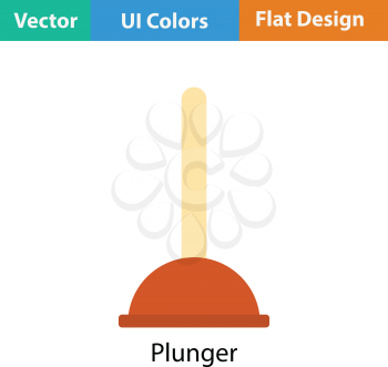 Plunger icon. Flat color design. Vector illustration.