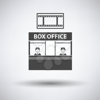 Box office icon on gray background, round shadow. Vector illustration.