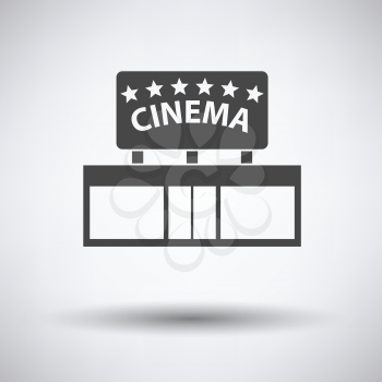 Cinema entrance icon on gray background, round shadow.  Vector illustration.