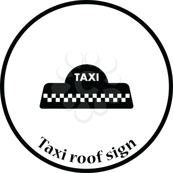 Taxi roof icon. Thin circle design. Vector illustration.