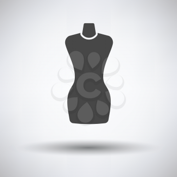 Tailor mannequin icon on gray background, round shadow. Vector illustration.