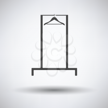 Hanger rail icon on gray background, round shadow. Vector illustration.