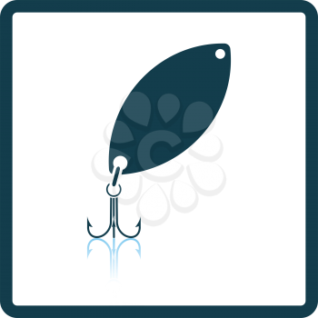 Icon of Fishing spoon. Shadow reflection design. Vector illustration.