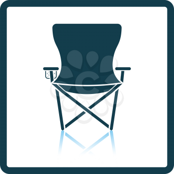 Icon of Fishing folding chair. Shadow reflection design. Vector illustration.