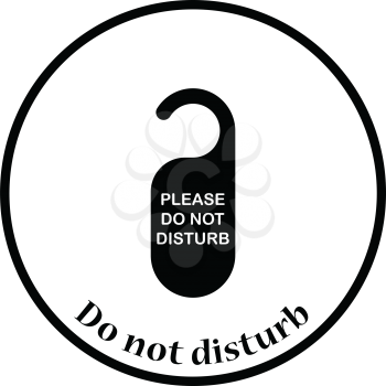 Don't disturb tag icon. Thin circle design. Vector illustration.