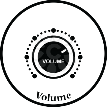 Volume control icon. Thin circle design. Vector illustration.