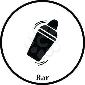 Bar shaker icon. Thin circle design. Vector illustration.