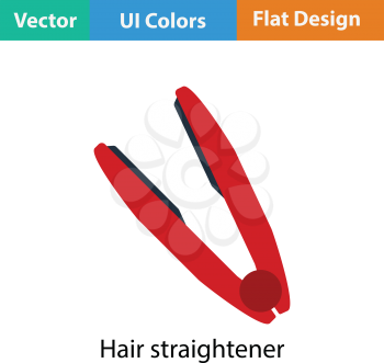 Hair straightener icon. Flat color design. Vector illustration.