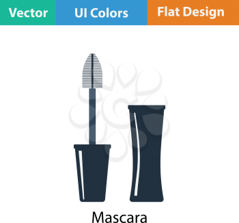 Mascara icon. Flat color design. Vector illustration.