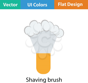 Shaving brush icon. Flat color design. Vector illustration.