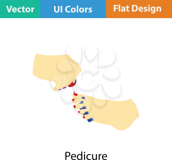 Pedicure icon. Flat color design. Vector illustration.