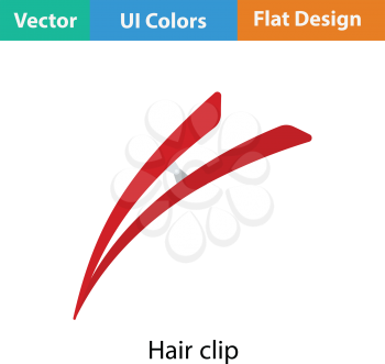 Hair clip icon. Flat color design. Vector illustration.