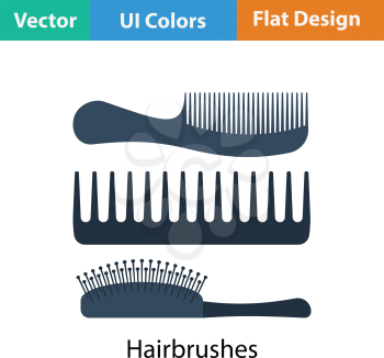 Hairbrush icon. Flat color design. Vector illustration.