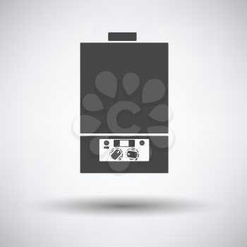 Gas boiler icon on gray background, round shadow. Vector illustration.