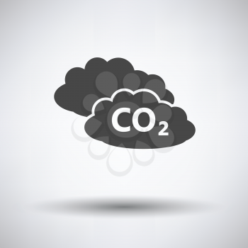 CO 2 cloud icon on gray background, round shadow. Vector illustration.