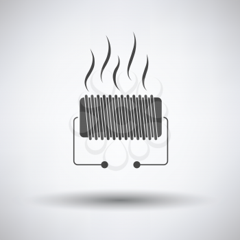 Electrical heater icon on gray background, round shadow. Vector illustration.