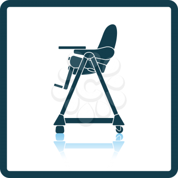 Baby high chair icon. Shadow reflection design. Vector illustration.