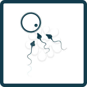 Sperm and egg cell icon. Shadow reflection design. Vector illustration.