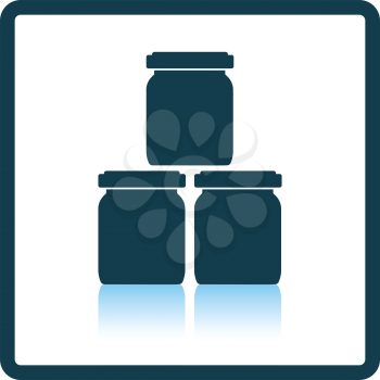 Baby glass jars icon. Shadow reflection design. Vector illustration.