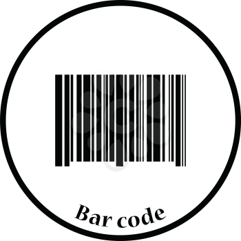 Bar code icon. Thin circle design. Vector illustration.