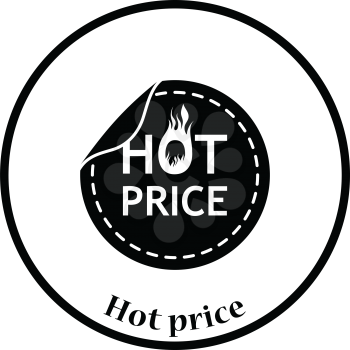 Hot price icon. Thin circle design. Vector illustration.