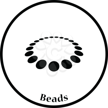Beads icon. Thin circle design. Vector illustration.
