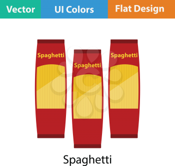 Spaghetti package icon. Flat color design. Vector illustration.