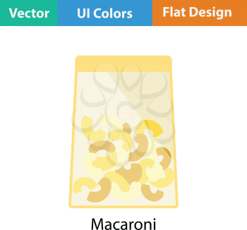 Macaroni package icon. Flat color design. Vector illustration.