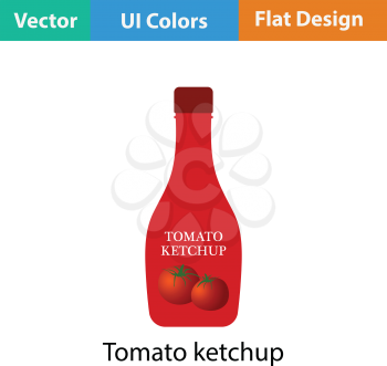 Tomato ketchup icon. Flat color design. Vector illustration.