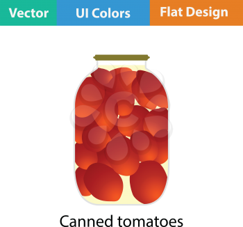 Canned tomatoes icon. Flat color design. Vector illustration.